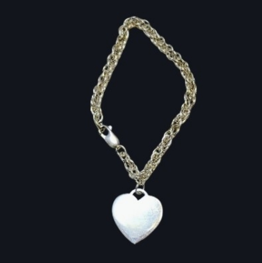 925 sterling Silver heart with CZ bracelet - Picture 4 of 4